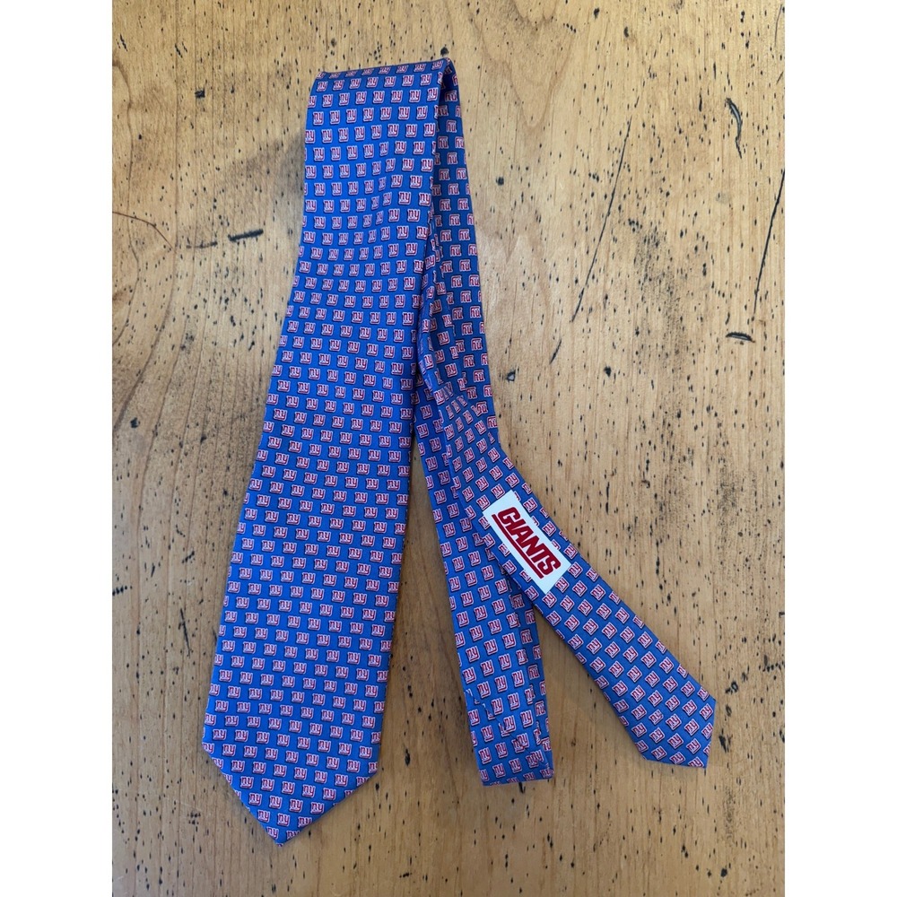 Vineyard Vines Silk Tie OS New York Giants NFL Blue Red Logo Print Necktie